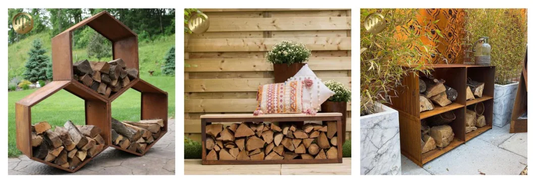 Garden Courtyard Decoration Metal Assembly Practical Wood Storage