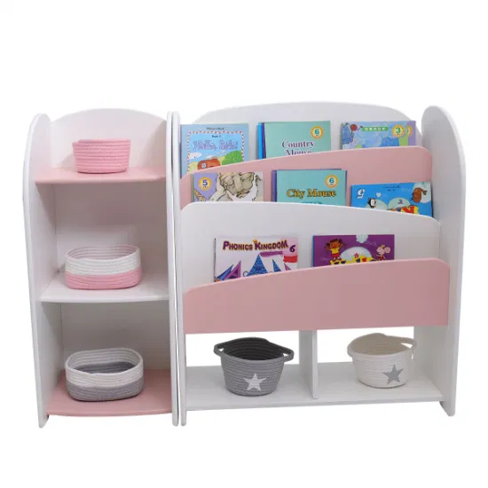 Armário e estante de armazenamento infantil decorativo e colorido