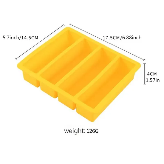 Bandeja retangular de silicone para cubos de gelo